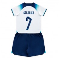 England Jack Grealish #7 Heimtrikotsatz Kinder WM 2022 Kurzarm (+ Kurze Hosen)